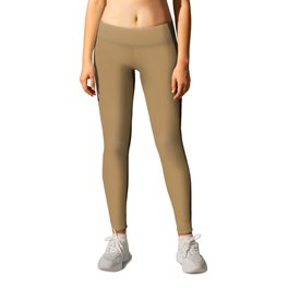 Dark Golden Brown Solid Color Pairs PPG It Works PPG1092-6 - All One Single Shade Hue Colour Leggings