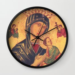 Mother of Perpetual Help by Yuriy Hrechyn Prayer Card Wall Clock