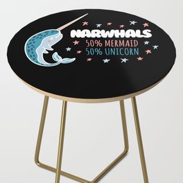 50% Mermaid 50% Unicorn Narwhal Whale Side Table