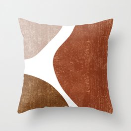 Terracotta Art Print 1 - Terracotta Abstract - Modern, Minimal, Contemporary Abstract - Brown, Beige Throw Pillow