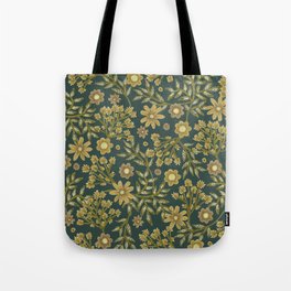 bronze floral Tote Bag