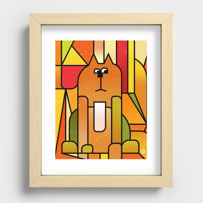 Why is the cat hidden? Recessed Framed Print