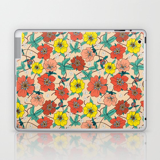 Potentillas and Daisies Laptop & iPad Skin