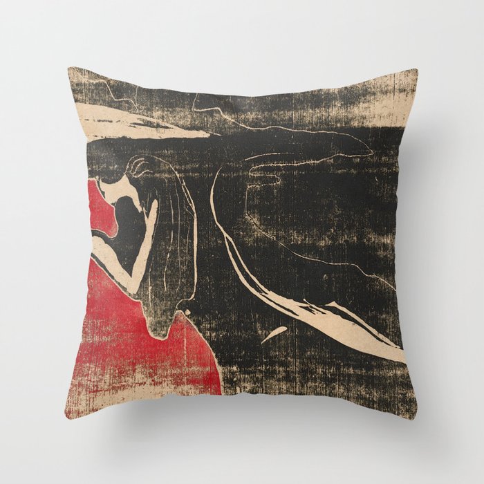 Melancholy II Edvard Munch Throw Pillow