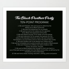 Black Panther Party 10 Point Program Art Print