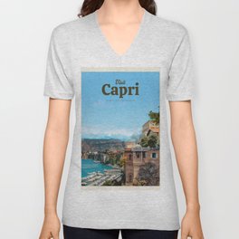 Visit Capri V Neck T Shirt