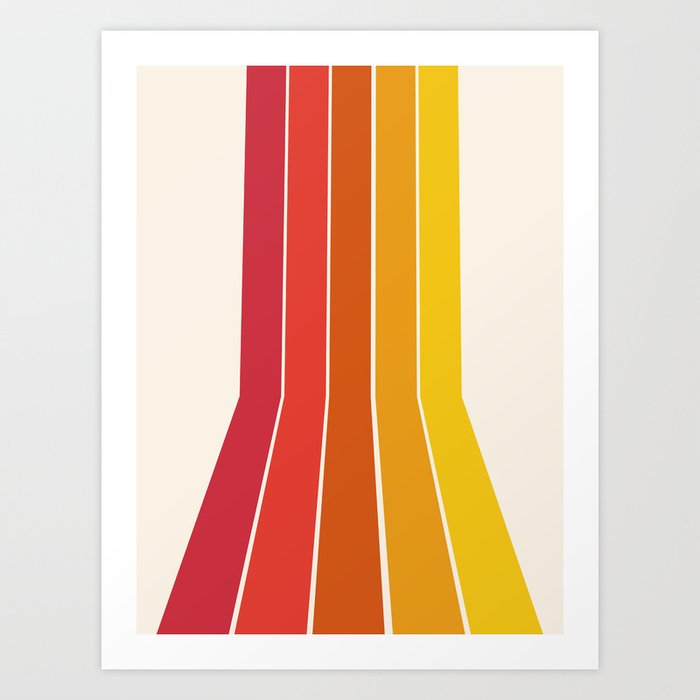 Rad retro throwback 70s 1970s stripe beach 70's vibes minimal art Art