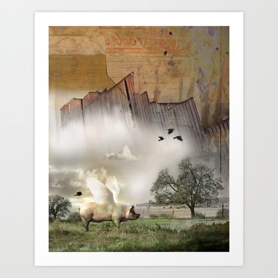 Pig with Wings Art Print