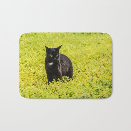 Black and Yellow Bath Mat
