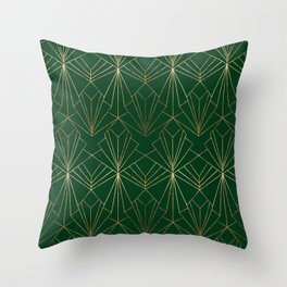 Art Deco in Emerald Green Throw Pillow