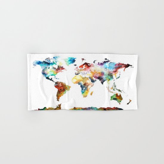 World map Hand & Bath Towel