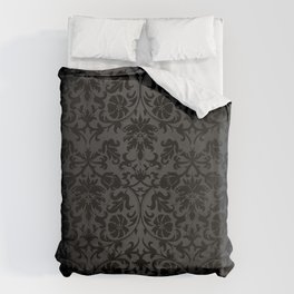 Black Damask Pattern Design Bettbezug