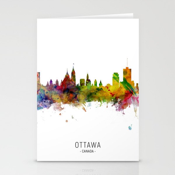 Ottawa Canada Skyline Stationery Cards