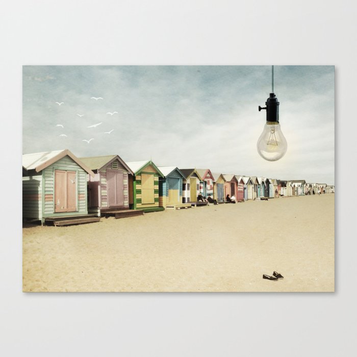 lights on bathing boxes Canvas Print