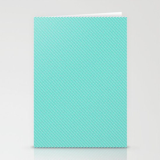 Aqua stripes Stationery Cards