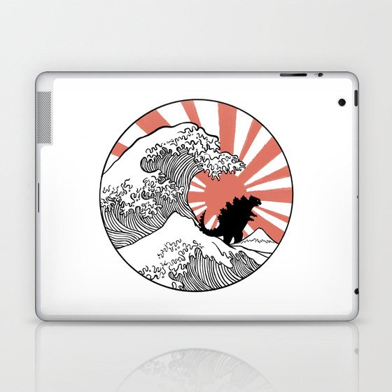 Godzilla Rising Sun The Great Wave  Laptop & iPad Skin