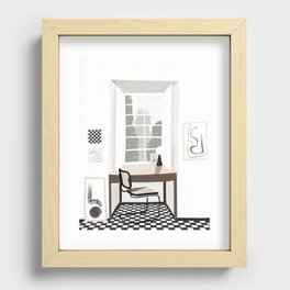 Window desk Recessed Framed Print