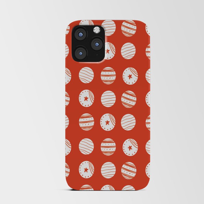 Red Christmas Balls Print Trendy Christmas Pattern iPhone Card Case