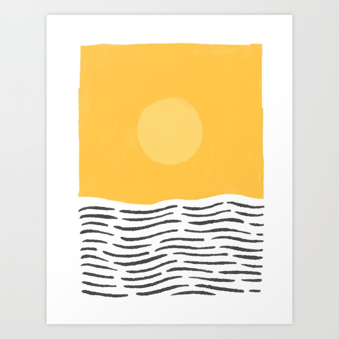 Abstraction minimalist summer ocean sunset 2021 -4 Art Print