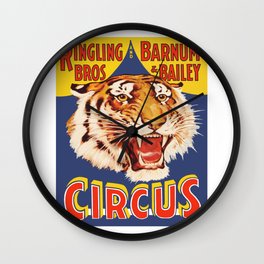 Circus Poster Wall Clock | Graphicdesign, Tiger, Wallart, Circusposter, Bailey, Barnum, Ringling 