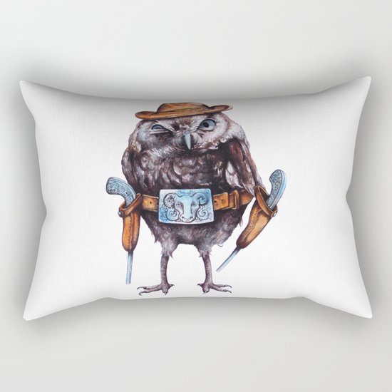 cowboy owl Rectangular Pillow