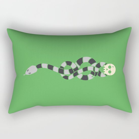The Scarf Mark - Green and Black Rectangular Pillow