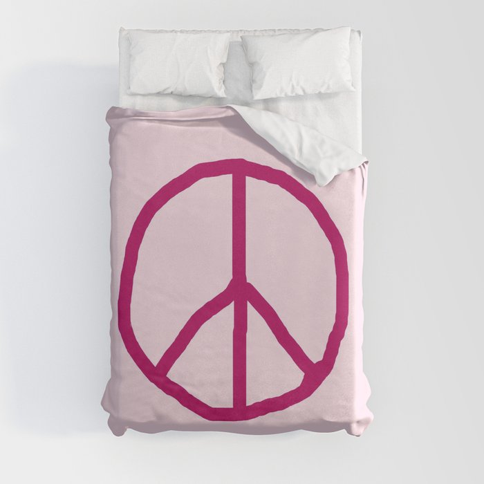 Peace and love 7 - pink Duvet Cover