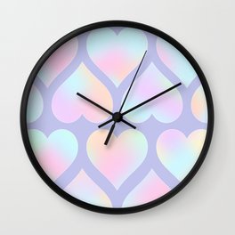 may love be all around you – gradient y2k hearts Wall Clock | Genz, Y2K, Feminine, Millennial, Lavender, Heatpattern, Hearts, Girlie, Pattern, Colorofmagic 