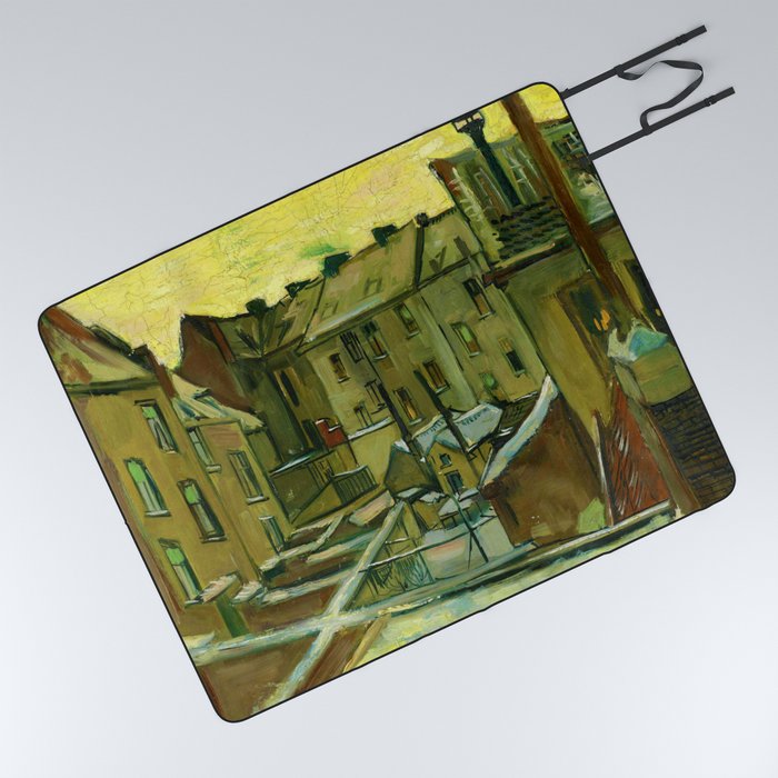 Vincent van Gogh "Houses seen from the back" Picnic Blanket