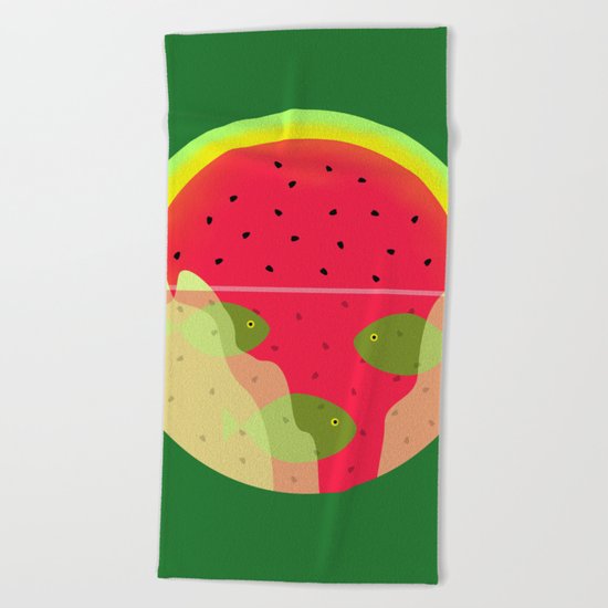 Watermelon Underwater Scene Beach Towel