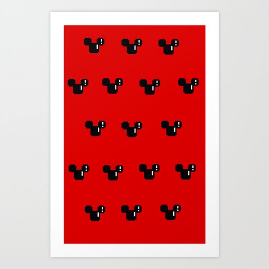 8 Bit Mouse Pattern Art Print