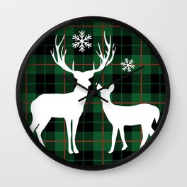 Elegant Christmas Reindeer Wall Clock