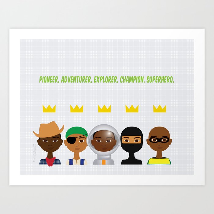 Little bro Kunstdrucke | Drawing, Digital, Black-excellence, Black-boy-joy, Kings, Black-boys, Afro, Black-astronaut