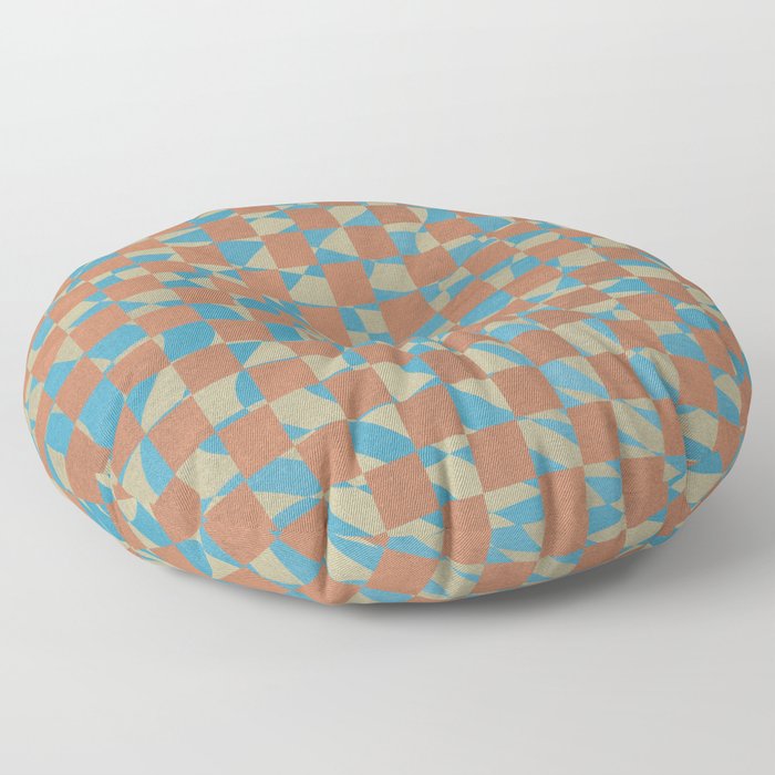 Color study with wavy checker Floor Pillow