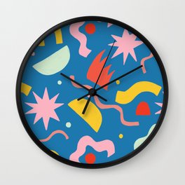 Party Time in Blue! Wall Clock