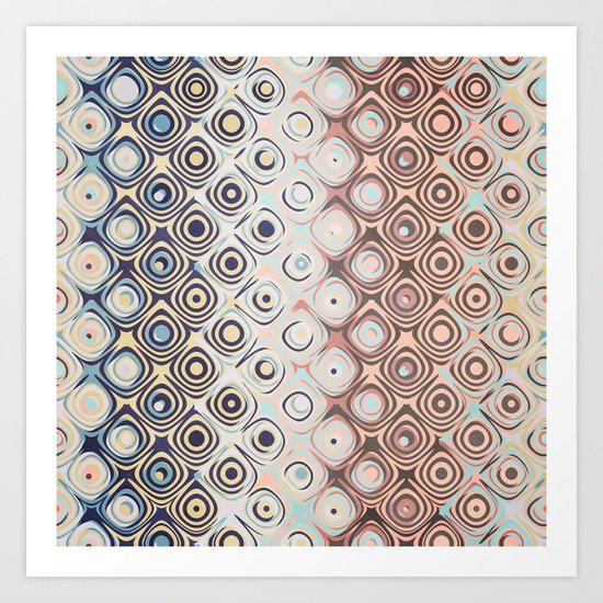 Round Retro Rings Art Print