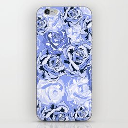 Baby Blue Lavender Roses Floral Retro Pattern iPhone Skin