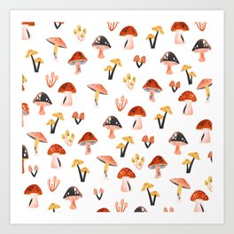 Mini Mushrooms Art Print