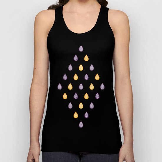 Yellow and purple raindrops Unisex Tank Top