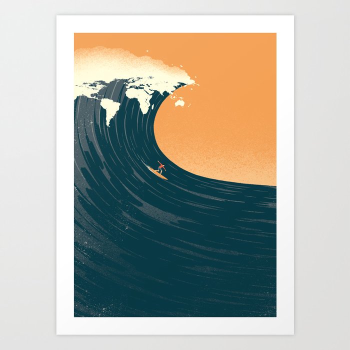 Surfing the World Art Print