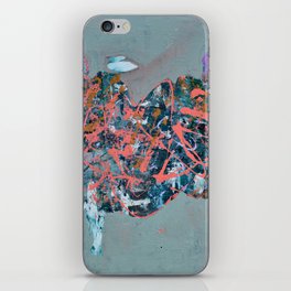 Into Your Chaos: A vibrant abstract art print by Alyssa Hamilton Art. Blue, Pink, Purple, Black iPhone Skin