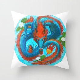 Round Lung Dragon Throw Pillow