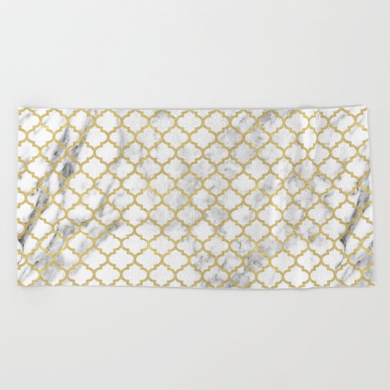 Moroccan marble Beach Towel