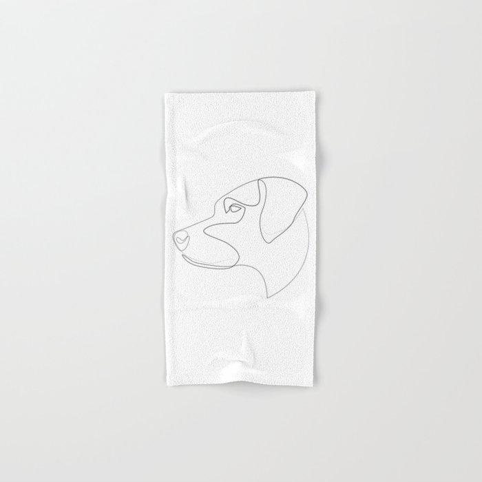 Rhodesian Ridgeback - one line drawing Hand & Bath Towel