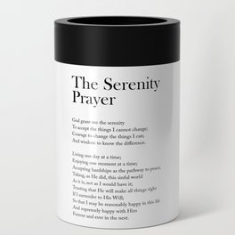 The Serenity Prayer - Reinhold Niebuhr Poem - Literature - Typography Print 1 Can Cooler