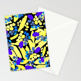 Slashes and Shapes Abstract Black Stationery Card