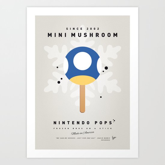 My NINTENDO ICE POP - Mini Mushroom Art Print