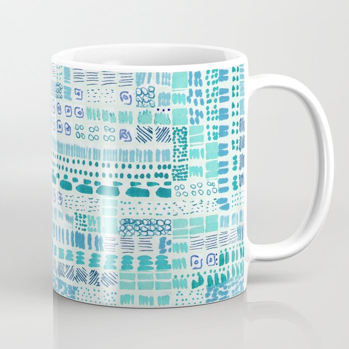 green turquoise inspired ink marks hand-drawn collection Coffee Mug