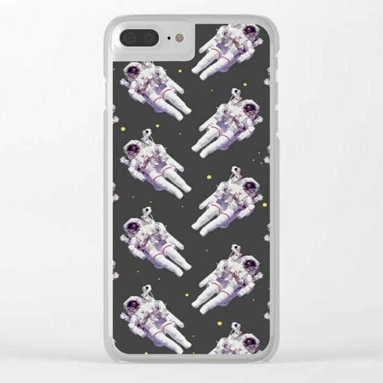 astronauts in space Clear iPhone Case