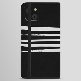 Inkaa - Black and White Colourful Summer Retro Ink Stripes Design iPhone Wallet Case